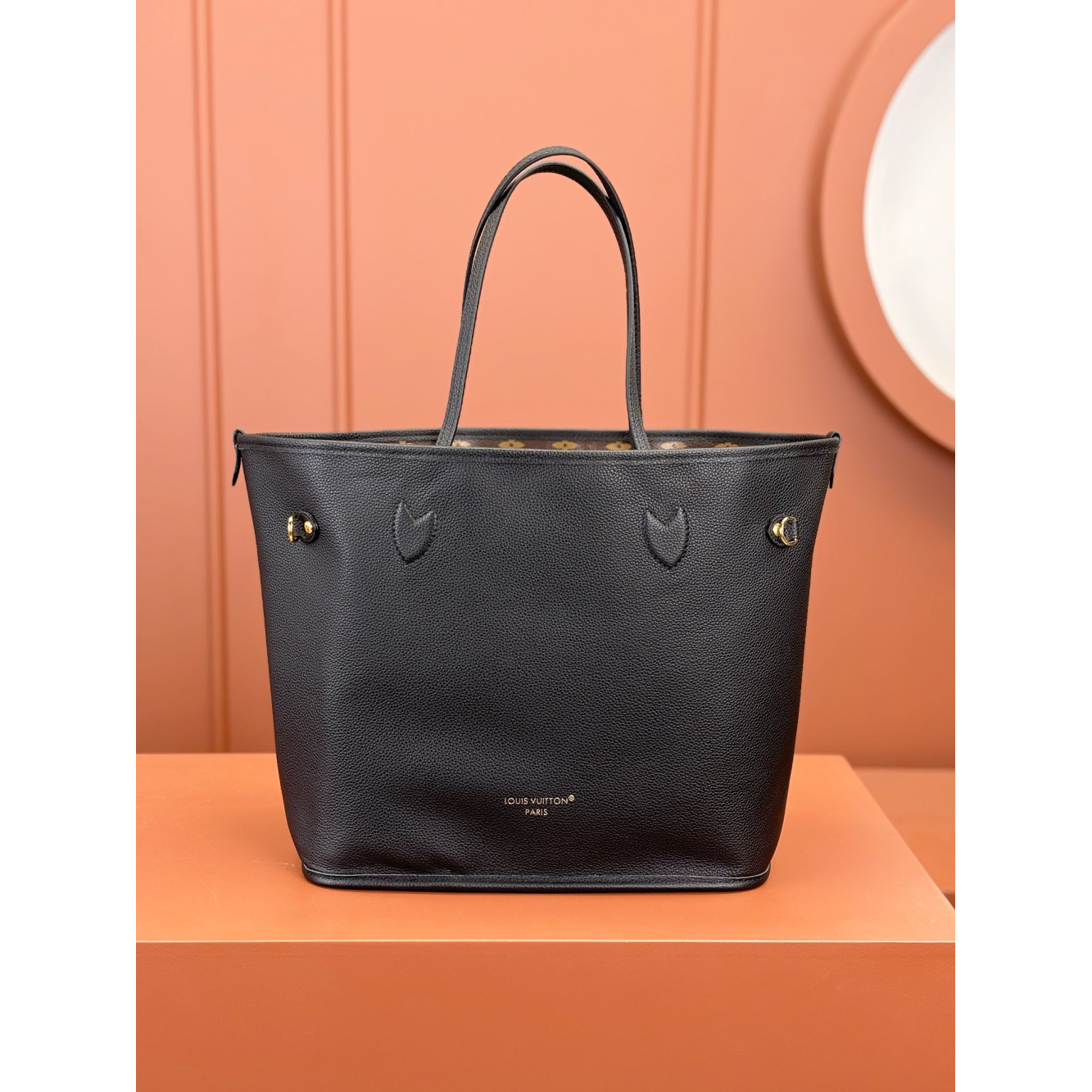 Bolsa Louis Vuitton Neverfull Inside Out MM LV (Preta/Marrom) 31x28x14CM