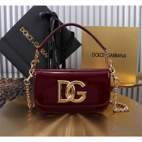 Bolsa Dolce & Gabbana Transversal 11x19x5cm (3 cores) Couro Escovado (Brilhoso)