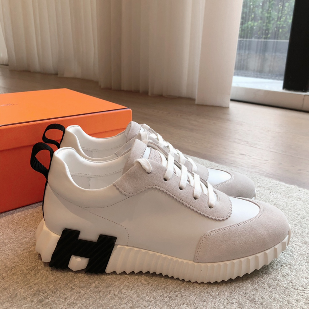 Tênis Hermès Bouncing Couro Preto&Branco