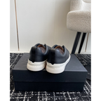 Zegna Triple Stitch em Couro Granulado Preto/Branco