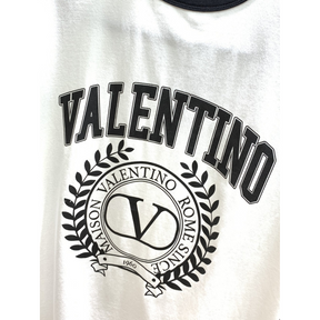 Camisa Valentino de algodão com Logo Preto e Branco detalhado