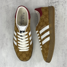 Tênis Gucci x Adidas Gazelle Amarelo/Vermelho GG Tradicional