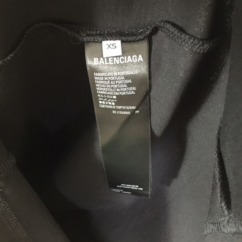 Camiseta de Algodão Balenciaga Oversize "Tape" Preta