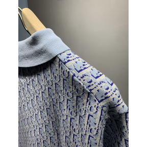 Camisa Polo de Algodão Oblique Azul