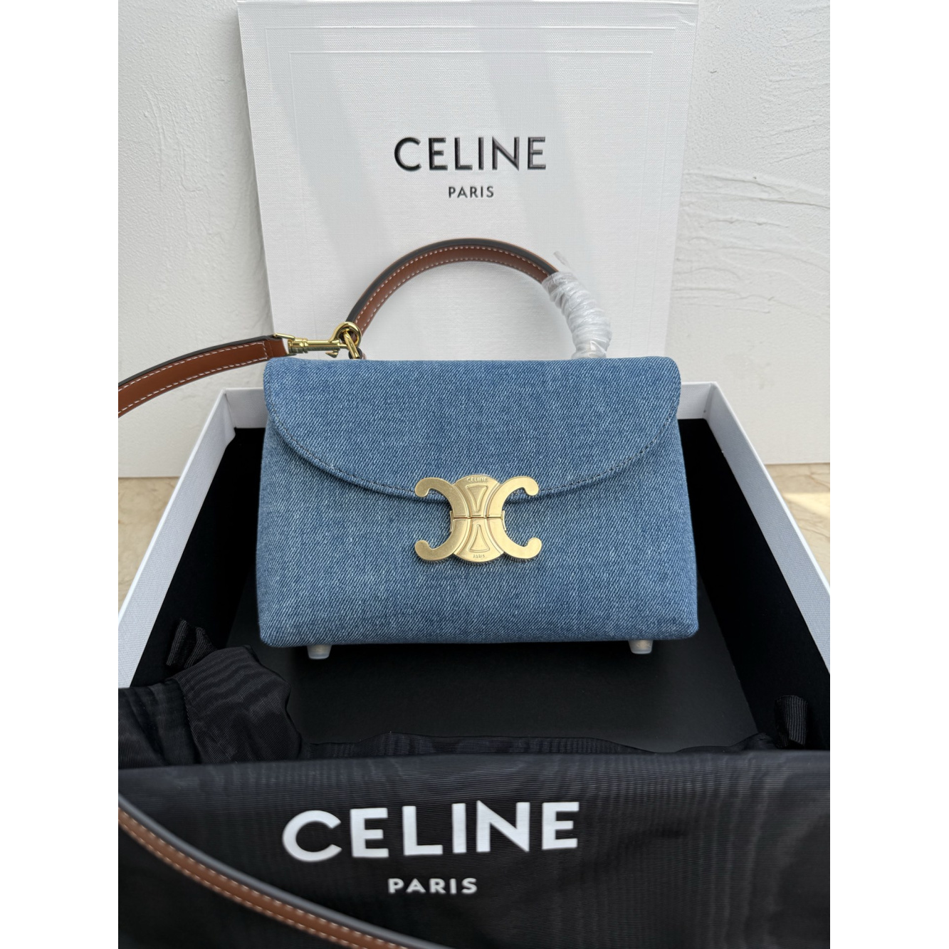 Bolsa Celine Nino Teen em Denim 20.5x13x8cm