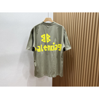 Camiseta de Algodão Balenciaga Oversize "Tape" Verde Oliva