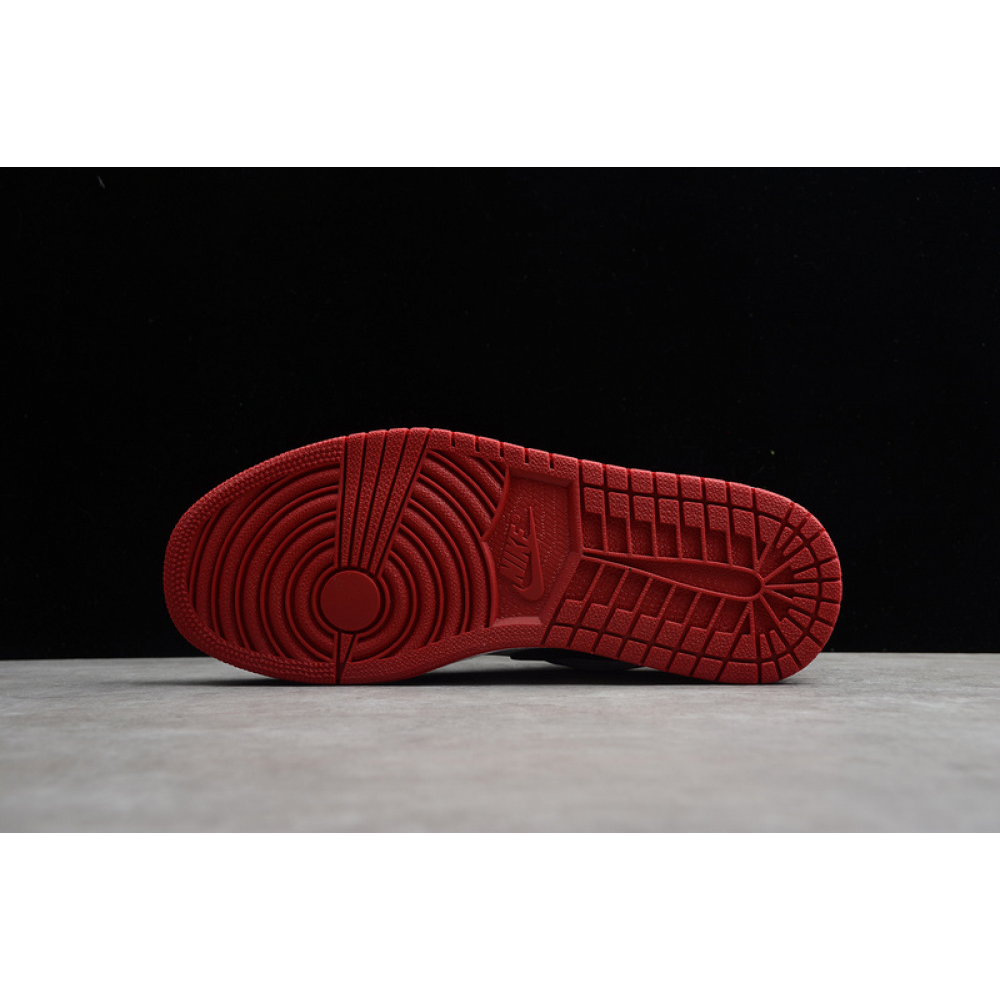 AIR JORDAN 1 LOW BLACK TOE WHITE/BLACK-GYM RED
