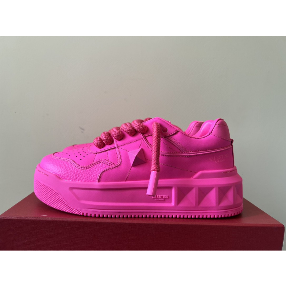 Tênis Valentino Garavani One Stud Couro Rosa Pink