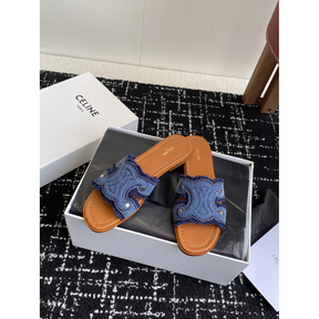 Sandália Celine Marina Finged Mule em Denim