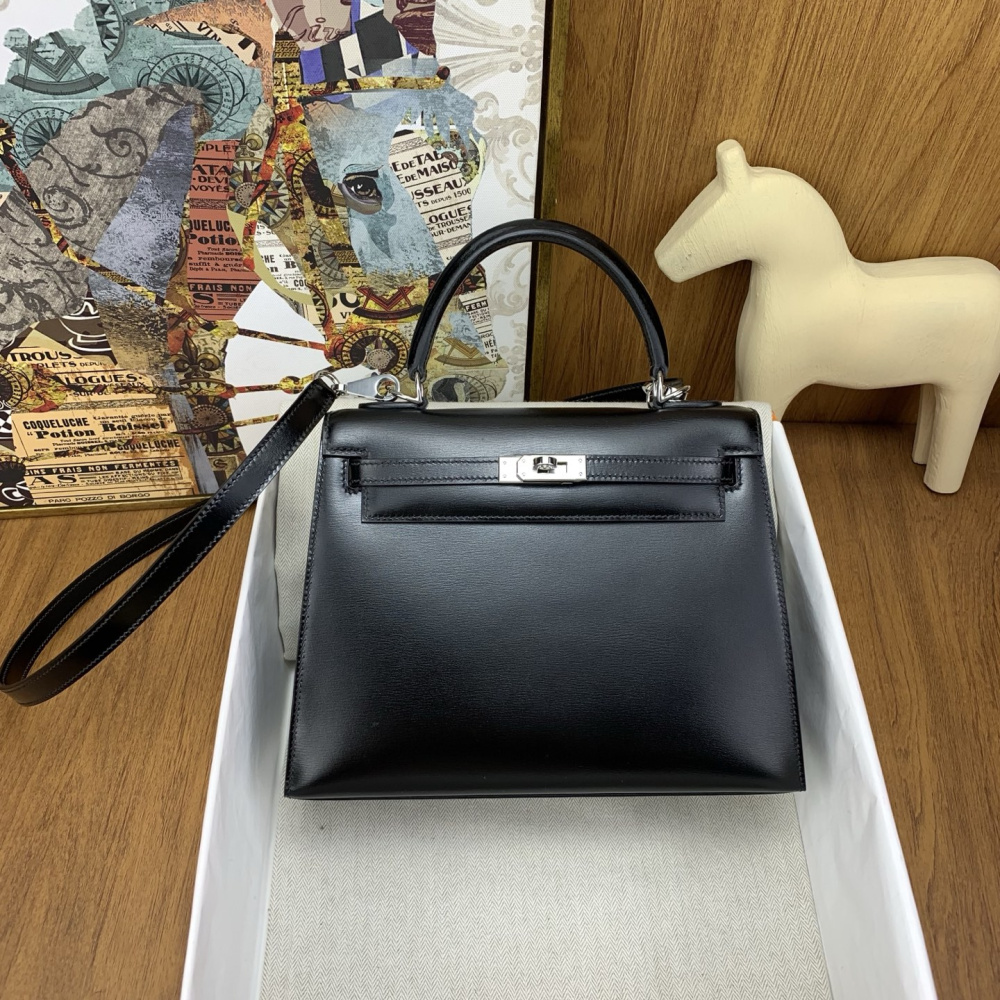 Bolsa Hermès Mini Kelly Ferragem Prata 25x19x9cm (2 cores)