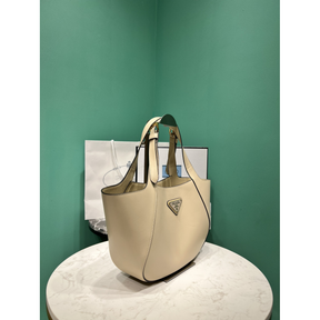 Bolsa Prada Tote Média em Couro 28x20.5x7.5cm (Preto e outras cores)