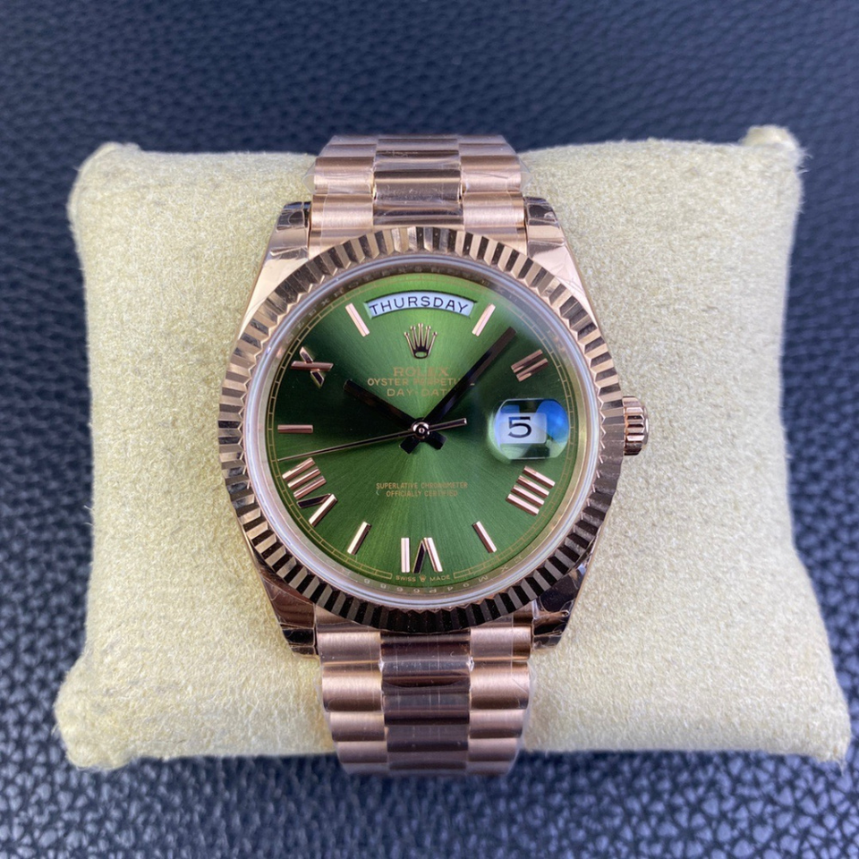 Rolex Day-Date Rosê/Verde Vivo