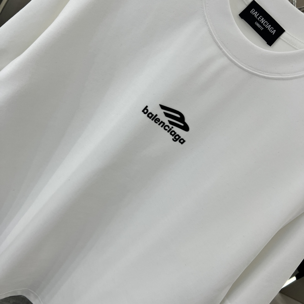 Camiseta de Algodão Balenciaga com Logo estampado Branca