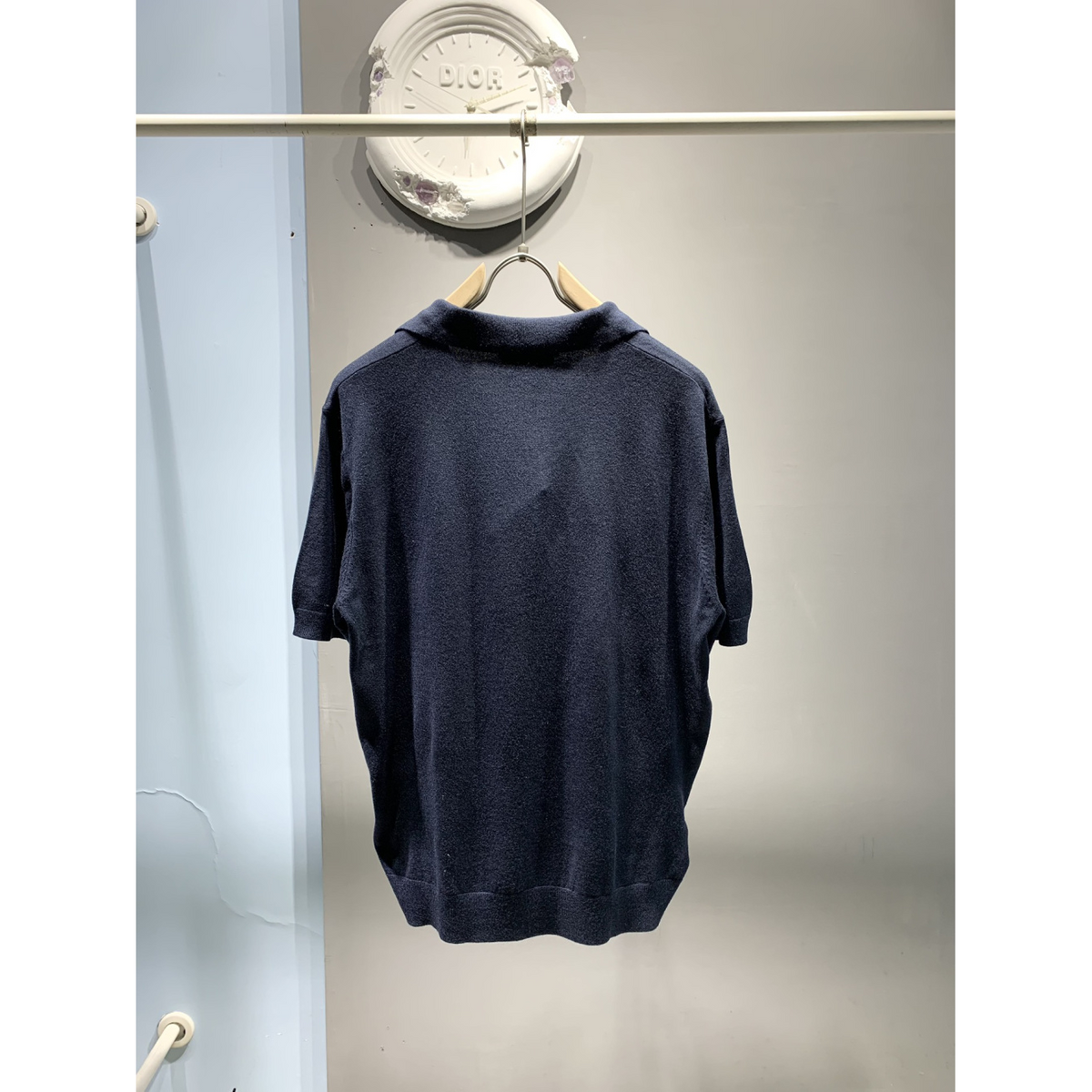 Camisa Prada Polo Azul Marinho com Logotipo bordado