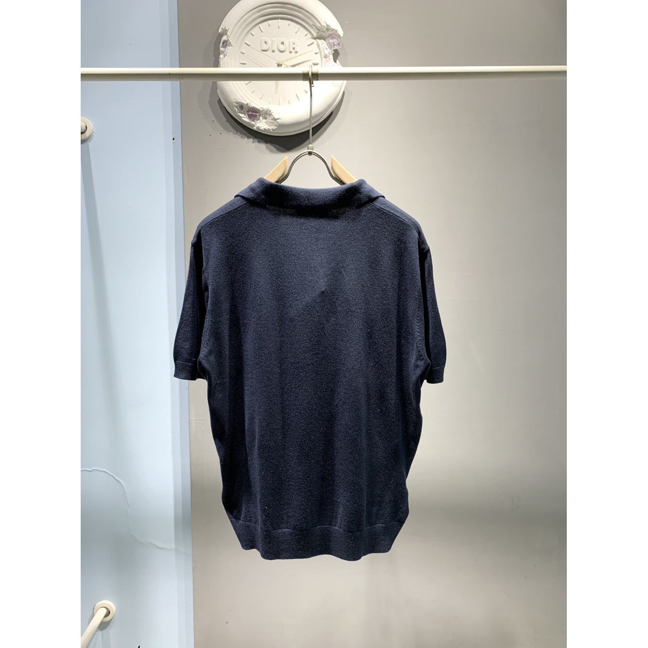 Camisa Prada Polo Azul Marinho com Logotipo bordado