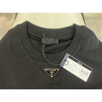 Camisa Prada em algodão com Logo Triangular Preto