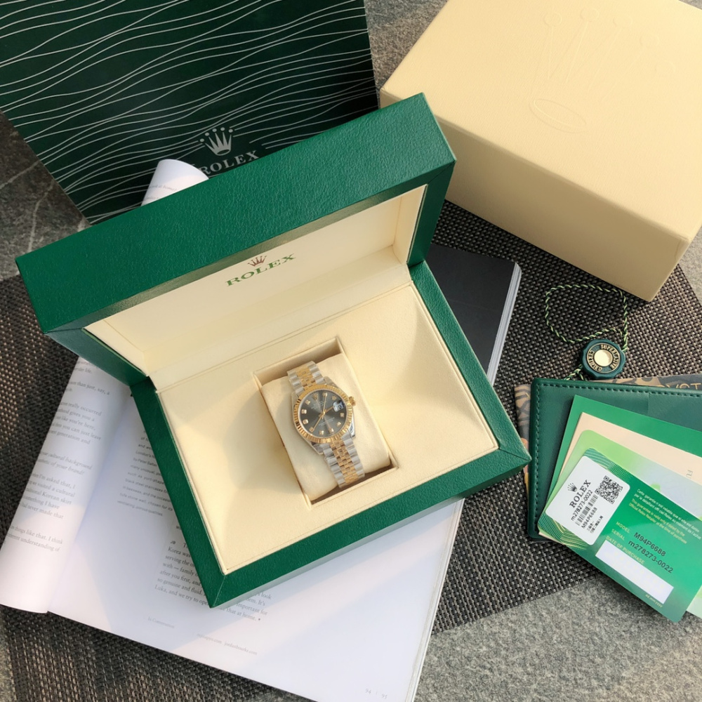 Rolex Datejust Prata/Dourado/Preto