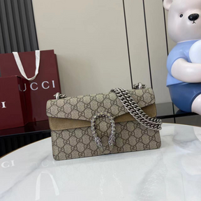 Bolsa Gucci Dionysus Estampa GG Marrom Super Mini/Média/Grande