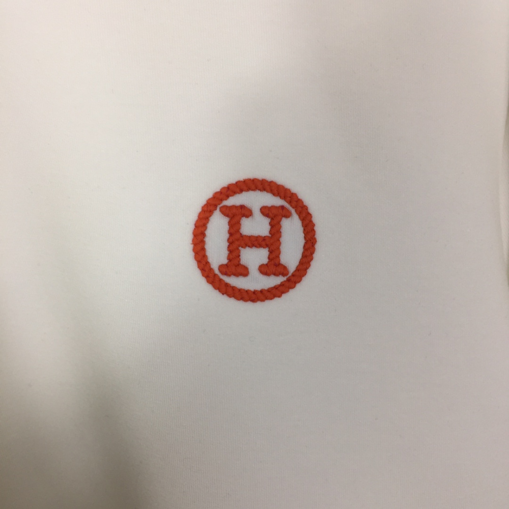 Camiseta Hermès com bordado H Branca
