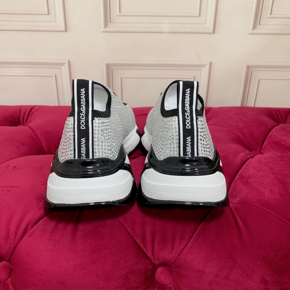 TÊNIS DOLCE & GABBANA FAST WITH FUSIBLE RHINESTONES WHITE