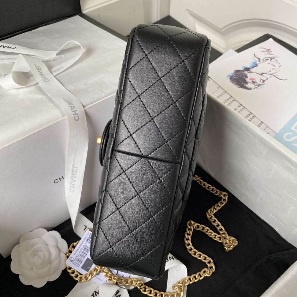 Bolsa Chanel Flap Preta 14.5X23.5X7CM