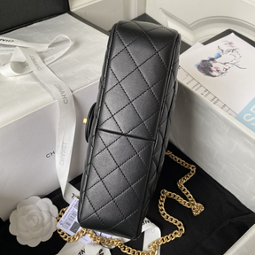 Bolsa Chanel Flap Preta 14.5X23.5X7CM