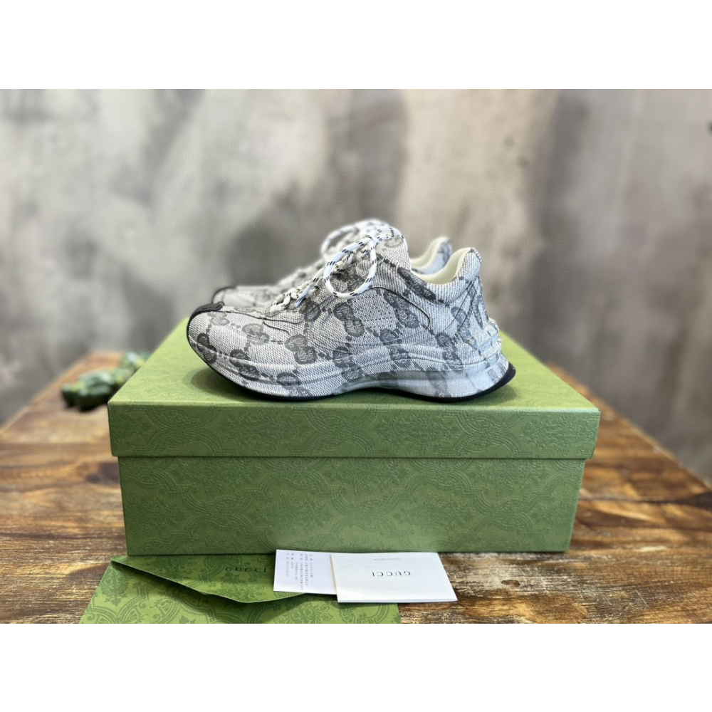 Tênis Gucci Monogram Run Sneaker Cadarço Branco