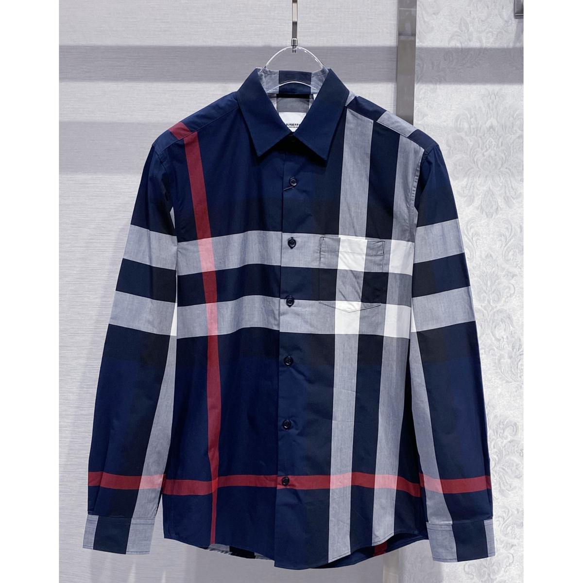 Camiseta Maxi Check Blue Cotton Burberry Camisa