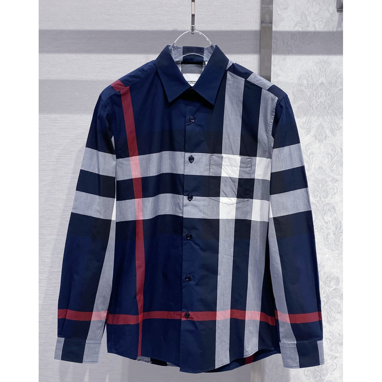 Camiseta Maxi Check Blue Cotton Burberry Camisa