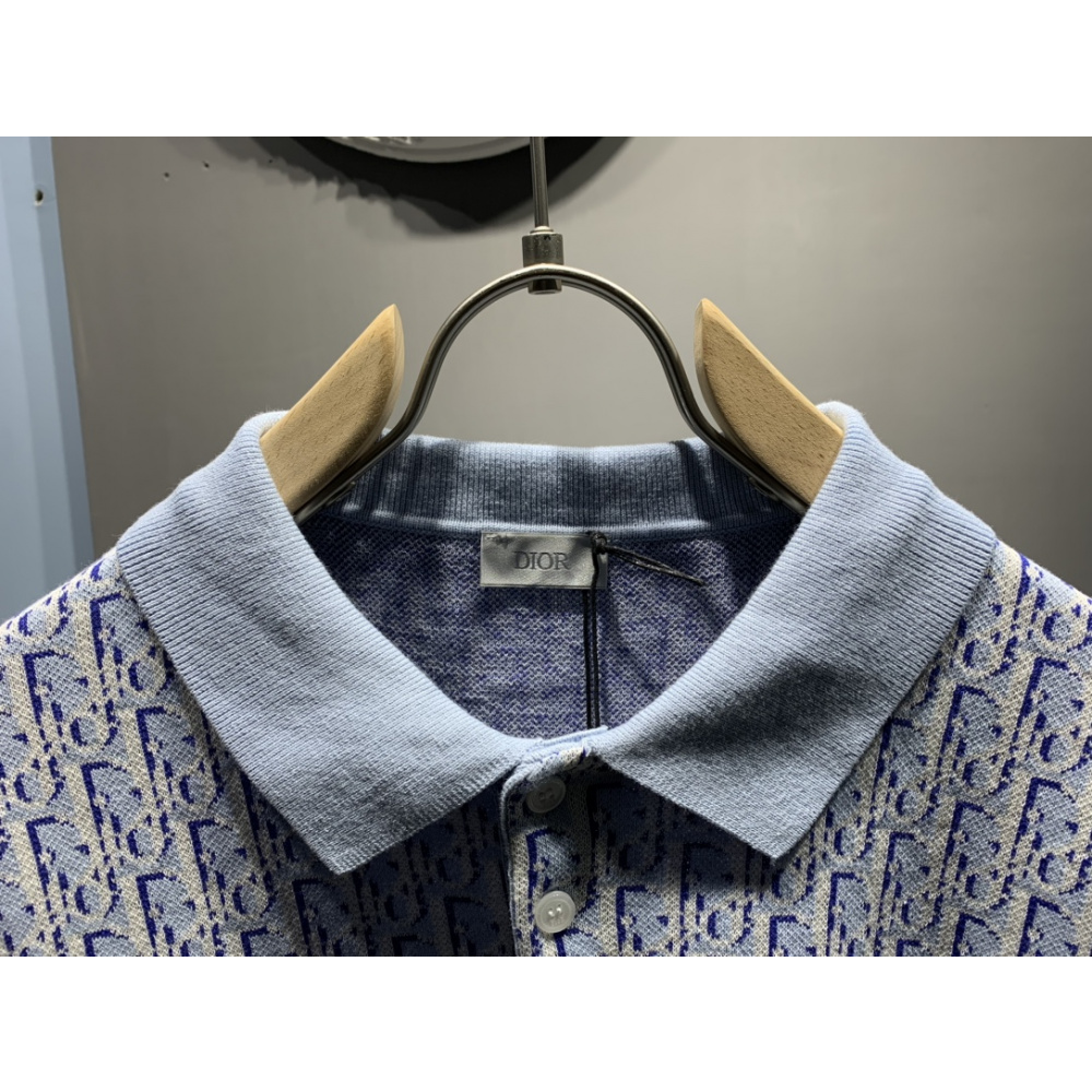 Camisa Polo de Algodão Oblique Azul