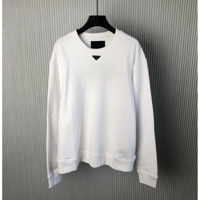 Moletom Prada com Logo Triangular Branca