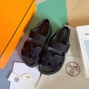 Sandália Hermès Genius em Camurça Preto