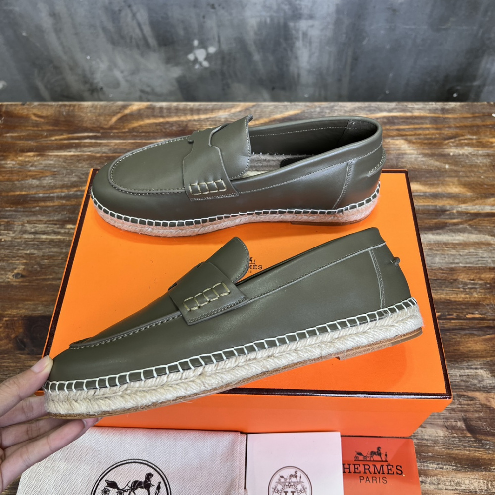 Alpargata TRIP Hermès em Couro Verde
