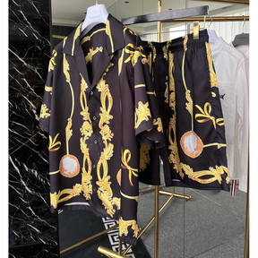 Conjunto Versace Camisa e Bermuda Cameo de Seda