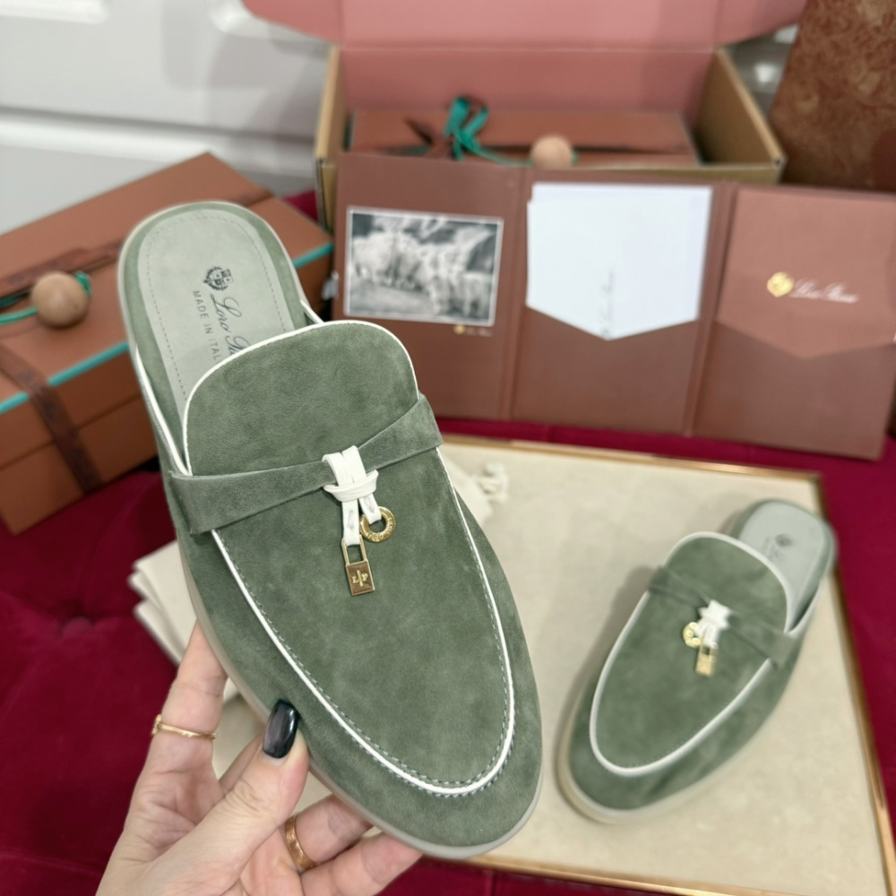 Summer Charms Walk Babouche Loro Piana Loafer Verde