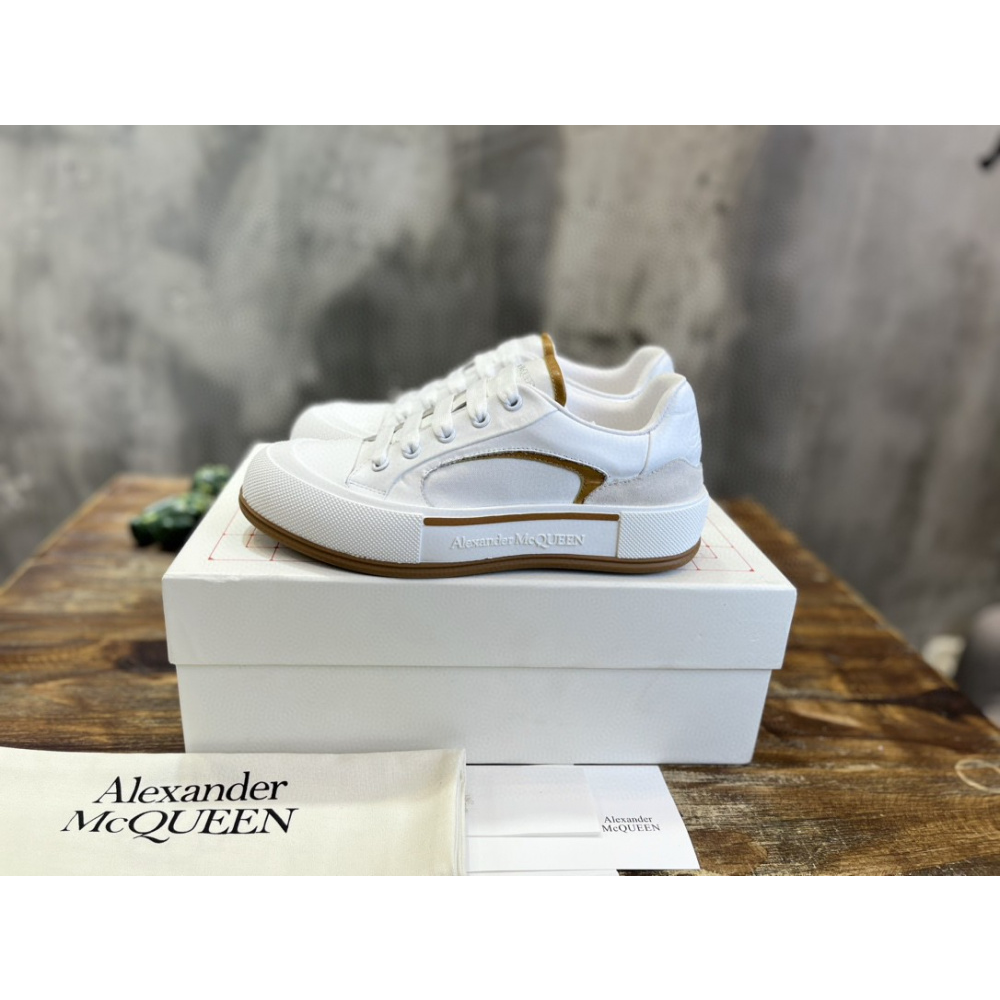 Tênis Alexander Mcqueen Skate Deck Plimsoll Branco/Marrom