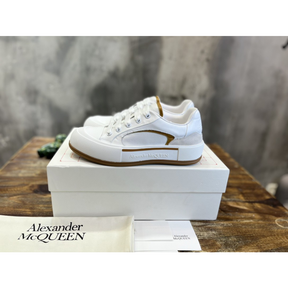 Tênis Alexander Mcqueen Skate Deck Plimsoll Branco/Marrom