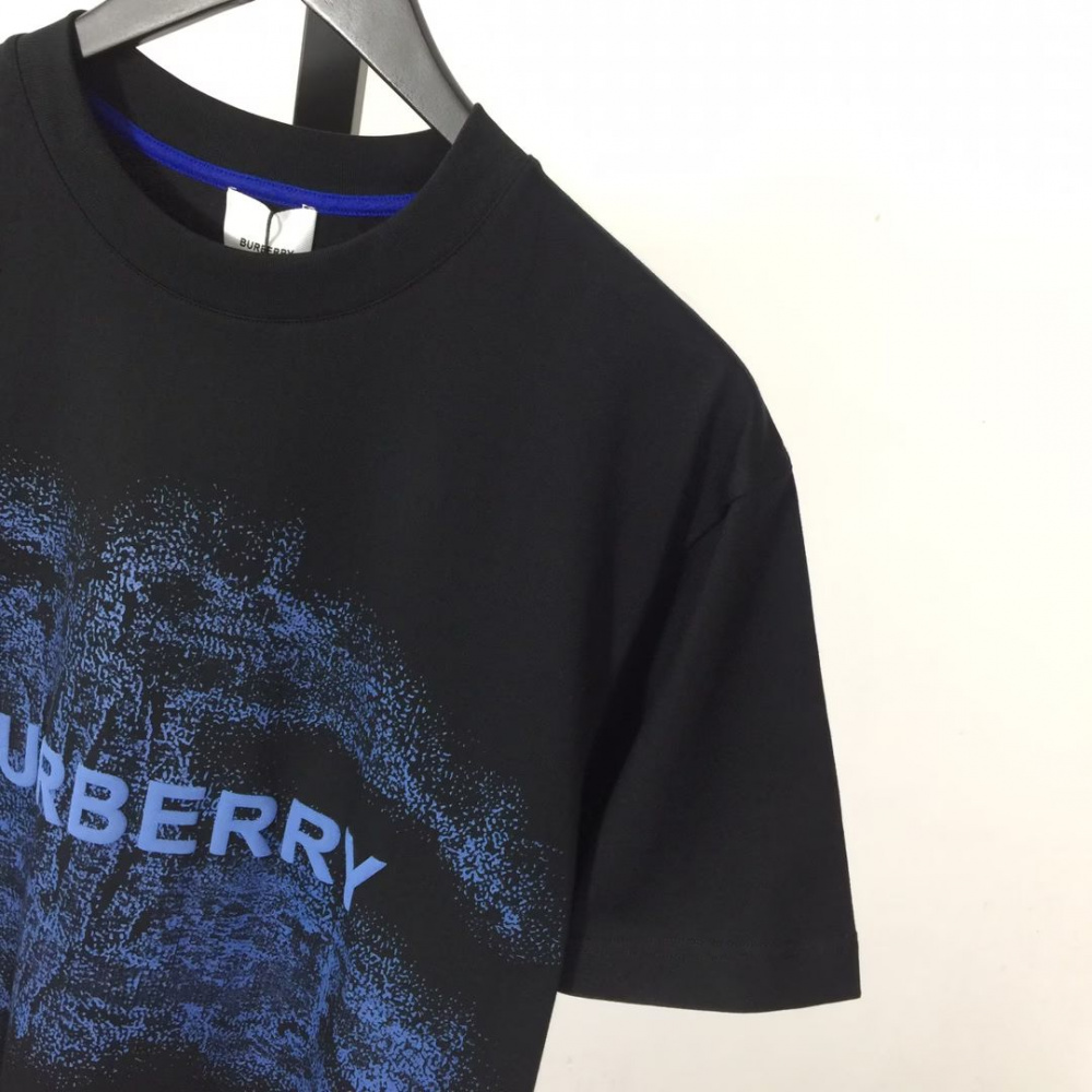 Camisa Burberry de algodão Preta com logo Azul