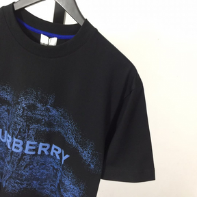 Camisa Burberry de algodão Preta com logo Azul