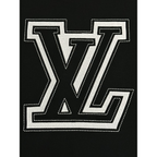 Camiseta de Algodão Louis Vuitton Logo LV Bordado Preta