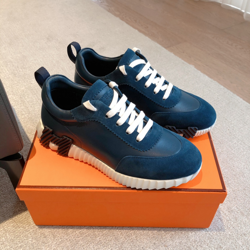 Tênis Hermès Bouncing Azul/Branco Logo Azul