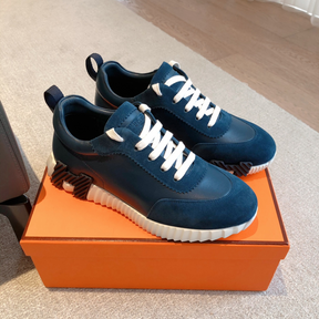 Tênis Hermès Bouncing Azul/Branco Logo Azul