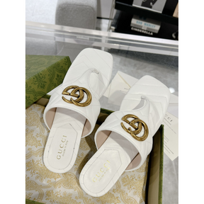Sandália Gucci com Double G Branca
