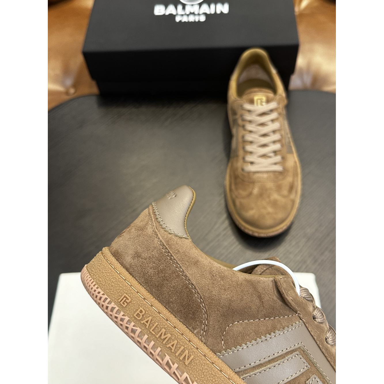 Balmain Tênis Swan Marrom