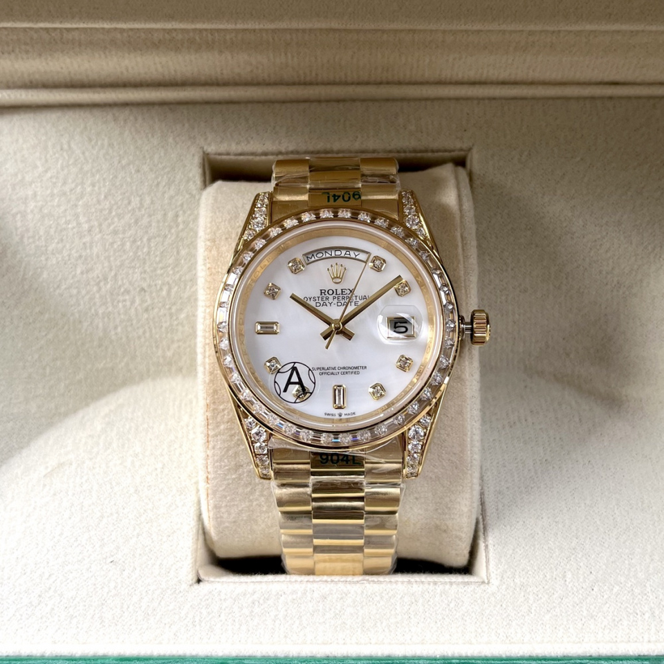 Rolex Day-Date Dourado/Branco