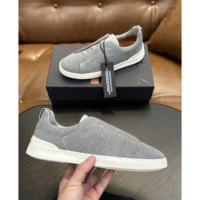 Zegna Triple Stitch em Tecido Cinza