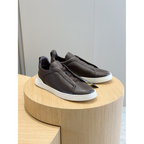 Zegna Triple Stitch Secondskin Couro Marrom Café