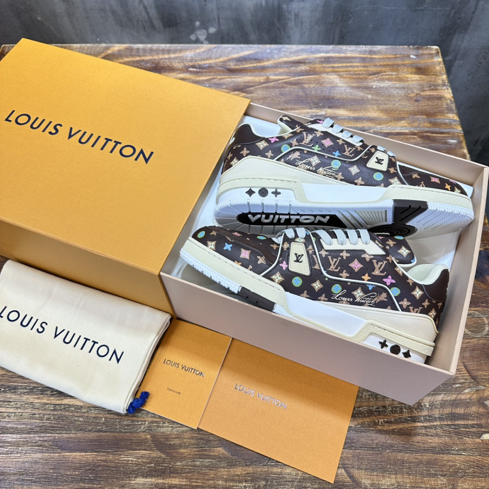 Tênis Louis Vuitton by Tyler the Creator LV Trainer Mocha Multicolor