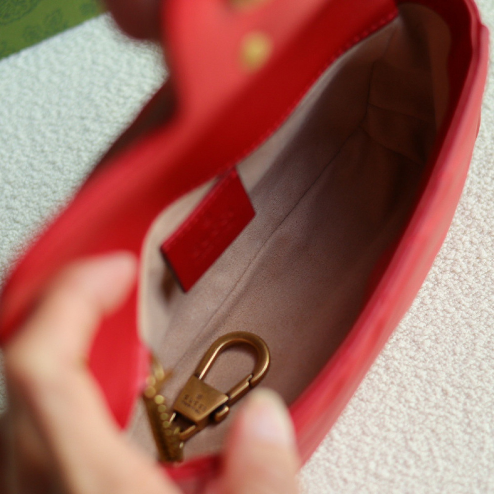 Bolsa Gucci GG Marmont Couro Vermelho Super mini/Média/Grande
