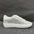 Tênis Versace Barocco Greca de Jacquard Bege